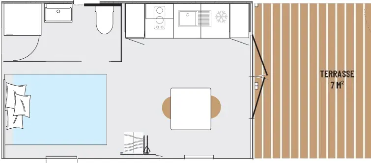 Camping avec piscine bord de mer Plan chalet duo